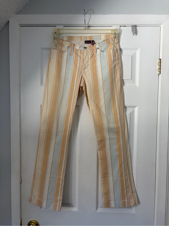 Outrage Denim - Vintage Y2K Outrage Italy Pastel Striped Flare Jeans Size 26